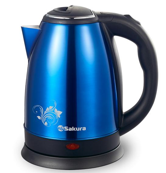 Изображение Электрический чайник Sakura SA-2134BL (1500 Вт/1,8 л /металл/синий, черный)