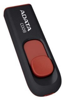 Изображение USB flash ADATA C008,(USB 2.0/16 Гб)-красный, черный (AC008-16G-RKD)