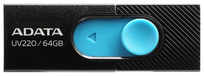 Изображение USB flash ADATA UV220,(USB 2.0/64 Гб)-голубой, черный (AUV220-64G-RBKBL)