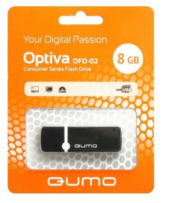 Изображение USB flash Qumo Optiva 02,(USB 2.0/8 Гб)-черный (QM8GUD-OP2-black)