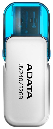 Изображение USB flash ADATA UV240,(USB 2.0/32 Гб)-белый (AUV240-32G-RWH)