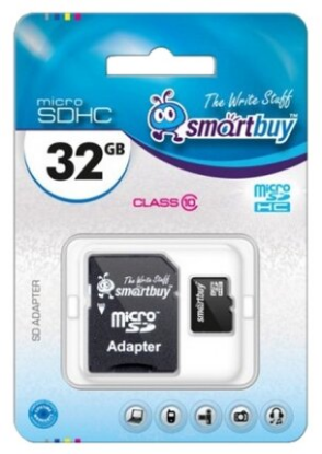 Изображение Карта памяти SmartBuy MicroSDHC (UHS-I) Class 10 32 Гб адаптер на SD