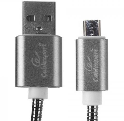 Изображение Кабель соединительный Gembird CC-G-mUSB02Gy-1M USB 2.0 A Micro USB 2.0 B серый 1 м