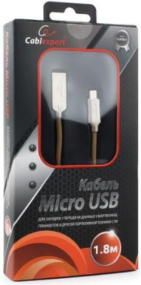 Изображение Кабель соединительный Gembird CC-P-mUSB02Gd-1.8M USB 2.0 A Micro USB 2.0 B золотистый 1,8 м