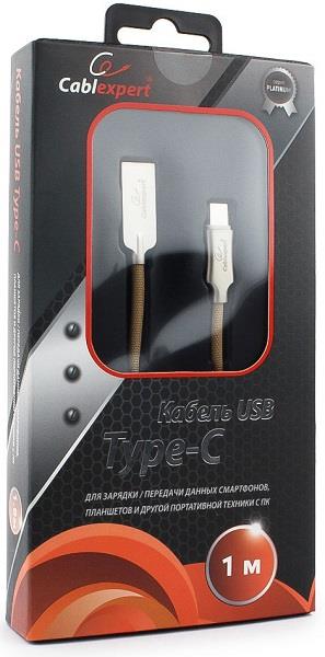 Изображение Кабель соединительный Gembird CC-P-USBC02Gd-1M USB 2.0 A USB 3.0 C золотой 1 м