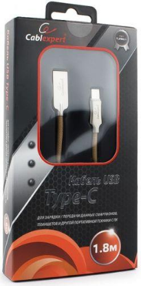 Изображение Кабель соединительный Gembird CC-P-USBC02Gd-1.8M USB 2.0 A USB 3.0 C золотистый 1,8 м