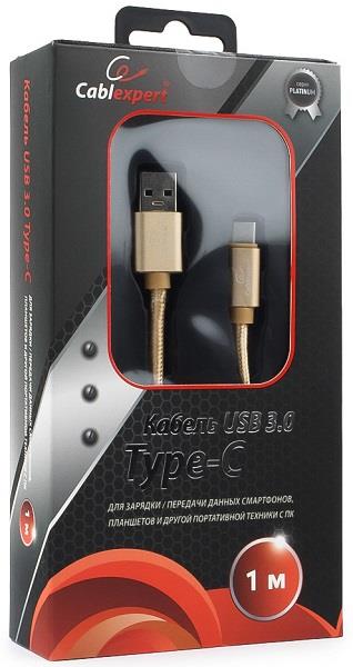 Изображение Кабель соединительный Gembird CC-P-USBC03Gd-1M USB 3.0 A USB 3.0 C золотой 1 м