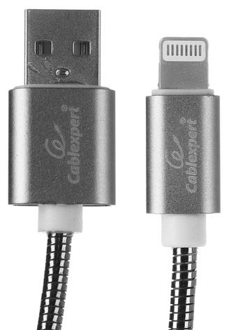 Изображение Кабель соединительный Gembird CC-G-APUSB02Gy-0.5M USB 2.0 A Lightning 8P серый 0,5 м