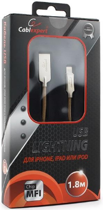 Изображение Кабель соединительный Gembird CC-P-APUSB02Gd-1.8M USB 2.0 A Lightning 8P золотистый 1,8 м