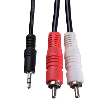 Изображение Кабель соединительный Perfeo J2002 3.5 mm jack-RCA x2 (черный) (1,5 м)