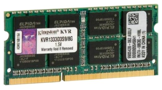 Изображение Оперативная память 8 GB DDR3 Kingston KVR1333D3S9/8G  (10600 МБ/с, 1333 МГц, CL9)