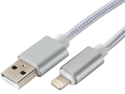 Изображение Кабель соединительный Cablexpert CC-U-APUSB02S-3M USB 2.0 A Lightning 8P серебристый 3 м