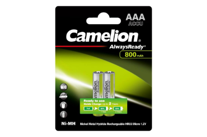 Изображение Аккумулятор Camelion NH-AAA800ARBP2 2шт/уп (AAA (R03,286,LR03) 1,2 В 800 мА*час Ni-Mh)