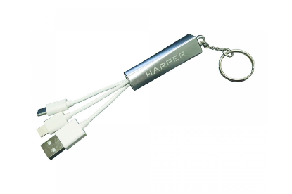 Изображение Кабель соединительный Harper CC-31 USB 2.0 A USB Type C+Lightning серебристый 0,2 м