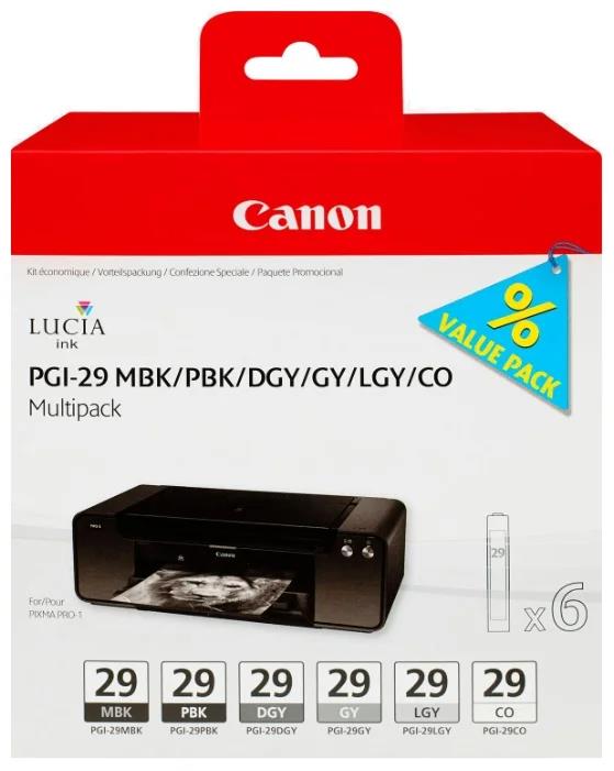 Изображение Картридж Canon PGI-29 MBK/PBK/DGY/GY/LGY/CO (4868B018)