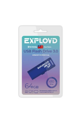 Изображение USB flash Exployd 610,(USB 3.0/64 Гб)-синий ()