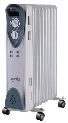 Изображение Масляный радиатор Oasis UT-10 (1000 Вт  1000/600/400 Вт/5 секций)