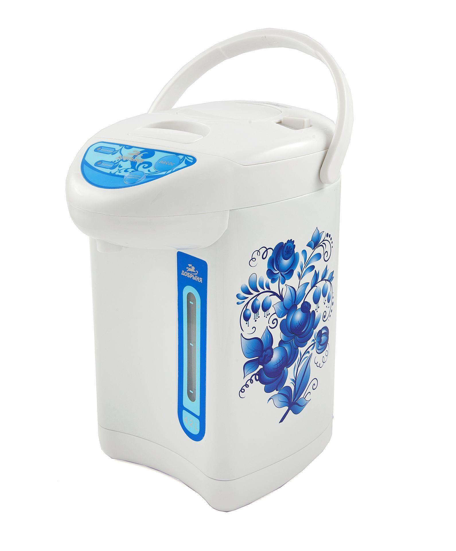 Изображение Термопот Добрыня DO-484 Гжель (3,5 л /750 Вт /белый)
