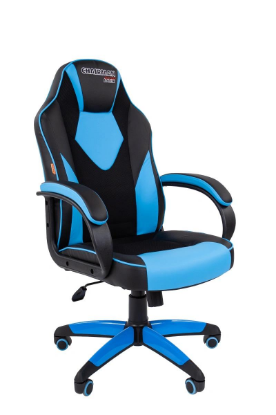 Изображение Компьютерное кресло Chairman Game 17 черный, голубой