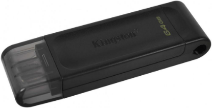 Изображение USB flash Kingston DataTraveler 70,(USB 3.1/USB Type-C/64 Гб)-черный ()