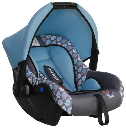 Изображение Детское автокресло Siger Kids planet Luna, лазурные слоны KRES2559 (0+ (до 13 кг) автомобильные ремни)