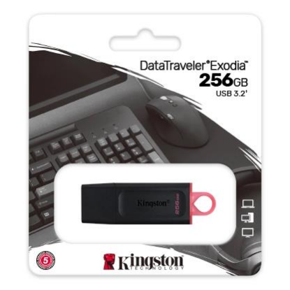 Изображение USB flash Kingston DataTraveler Exodia,(USB 3.2/256 Гб)-черный ()