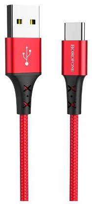 Изображение Кабель соединительный BOROFONE BX20 Enjoy USB 3.0 A USB Type-C красный 1 м