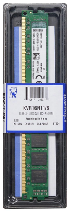 Изображение Оперативная память 8 GB DDR3 Kingston KVR16N11/8WP (12800 МБ/с, 1600 МГц, CL11)