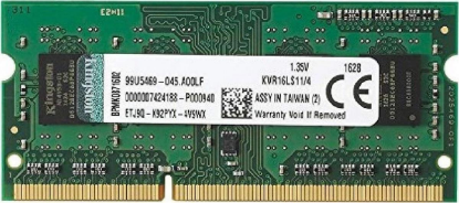 Изображение Оперативная память 4 GB DDR3L Kingston KVR16LS11/4WP (12800 МБ/с, 1600 МГц, CL11)