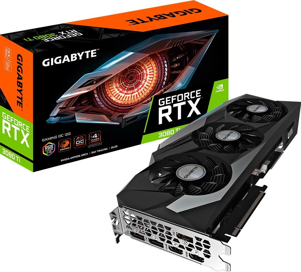Изображение Видеокарта GIGABYTE GeForce RTX 3080 Ti GAMING OC 12G 12 Гб (NVIDIA GeForce RTX 3080 Ti, GDDR6X)/(GV-N308TGAMING OC-12GD)