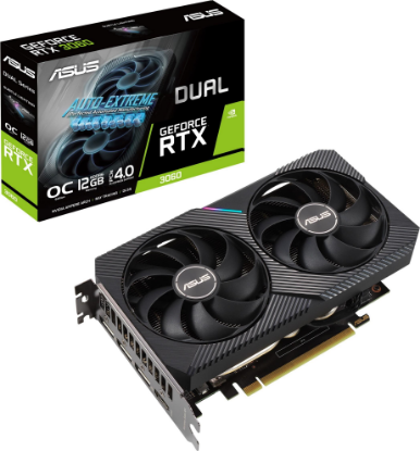 Изображение Видеокарта Asus GeForce RTX 3060 Dual V2 OC LHR 12 Гб (NVIDIA GeForce RTX 3060, GDDR6)/(DUAL-RTX3060-O12G-V2)