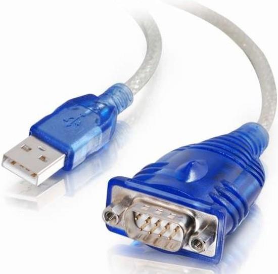 Изображение Кабель соединительный Orient USS-112 USB 2.0 A COM(RS232) 9pin серебристый, синий 1,2 м