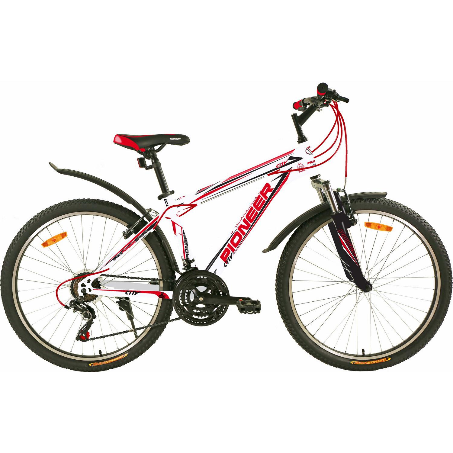 Изображение Велосипед Pioneer City 26 (красный, белый, черный/26 "/16.0 ")-