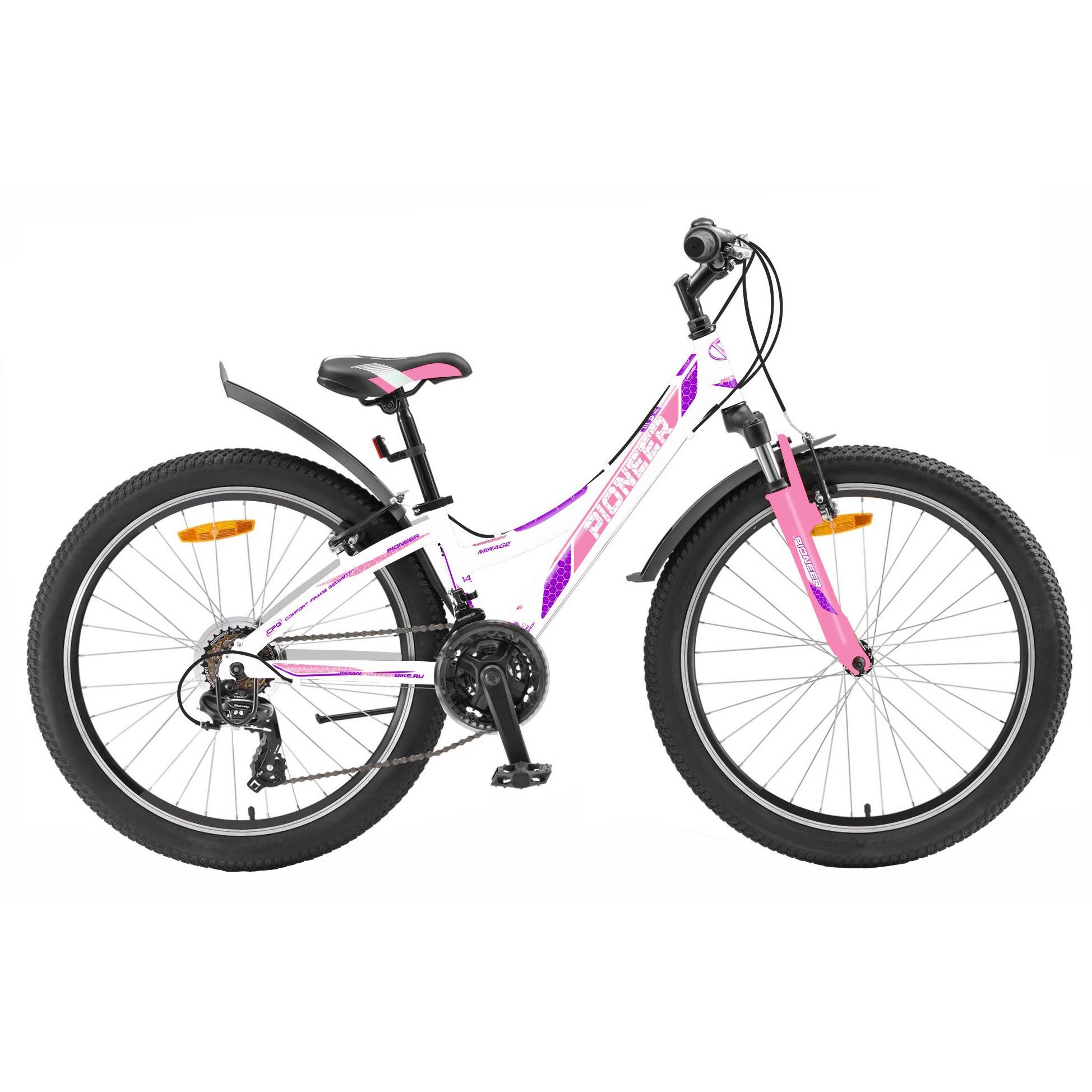 Изображение Велосипед Pioneer Mirage 26 (белый, розовый, фиолетовый/26 "/14.0 ")-