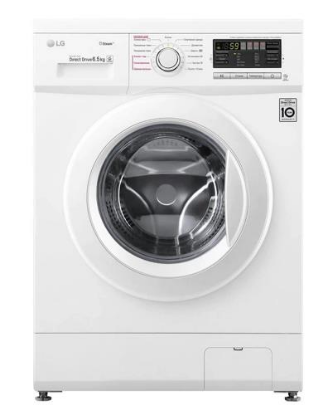 Изображение Стиральная машина LG F1296WDS0, белый (фронтальная, 6,5 кг, 1200 об/мин )