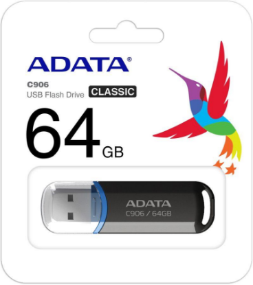 Изображение USB flash ADATA C906,(USB 2.0/64 Гб)-черный (AC906-64G-RBK)