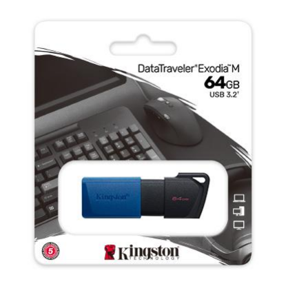 Изображение USB flash Kingston DataTraveler Exodia M,(USB 3.2/64 Гб)-синий (DTXM/64GB)