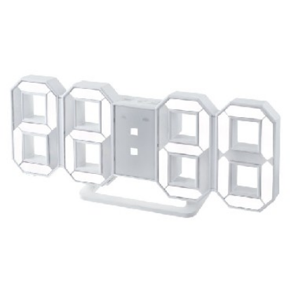 Изображение PERFEO PF-5200 LUMINOUS LED часы-будильник белый корпус/белая подсветка