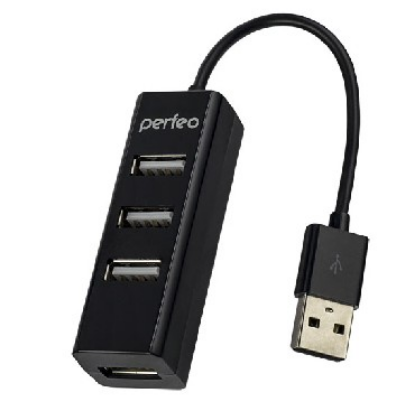 Изображение PERFEO USB-HUB 4 PORT PF-HYD-6010H BLACK черный