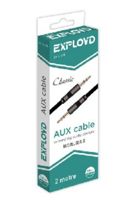 Изображение EXPLOYD EX-K-635 AUX Jack 3,5mm (M) - Jack 3,5mm (M) плоский стерео аудио 2M чёрный Classic