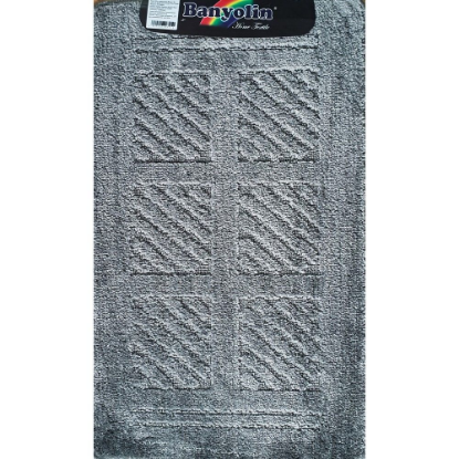 Изображение САНАКС 00293 CLASSIC UNI КВАДРАТЫ Коврик в ванную одинарный СЕРЫЙ 55х90см 100% полиэстер