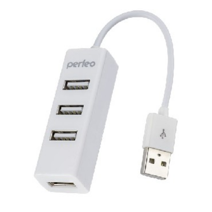 Изображение PERFEO USB-HUB 4 PORT PF-HYD-6010H WHITE белый