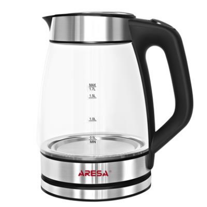Изображение Электрический чайник Aresa AR-3471 (2200 Вт/1,7 л /стекло/сталь, прозрачный)