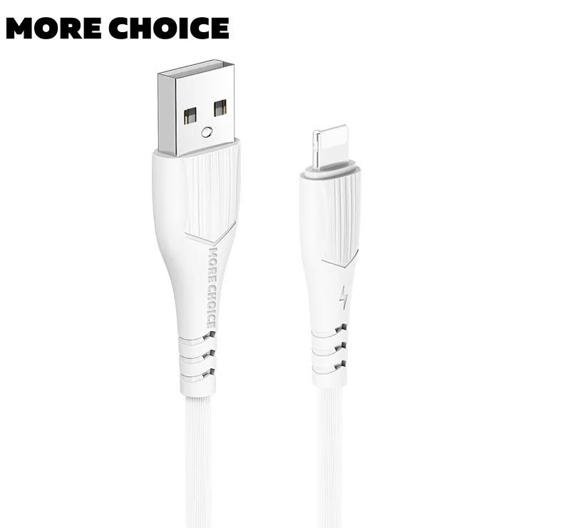 Изображение Кабель соединительный More Choice K22i USB 2.0 A Lightning 8P белый 1 м