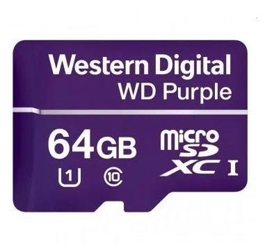 Изображение Карта памяти Western Digital MicroSDXC Purple для видеонаблюдения Class 10 64 Гб  WDD064G1P0C