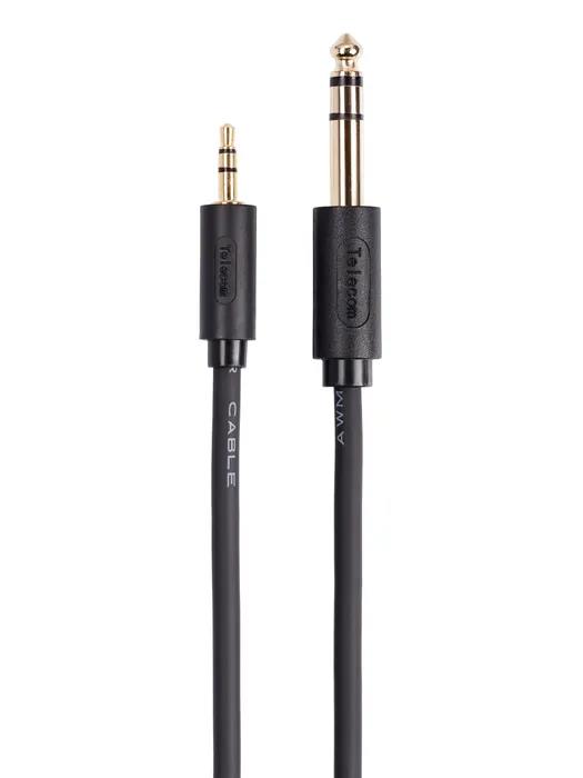 Изображение Кабель соединительный Telecom PRO TAV6165-3M 3.5 mm jack-6.3 mm jack (черный) (3 м)