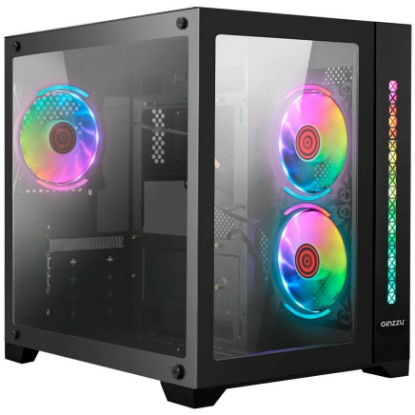 Изображение Корпус Ginzzu V350 (mATX, ATX, Mini-ITX, черный, без БП)/()