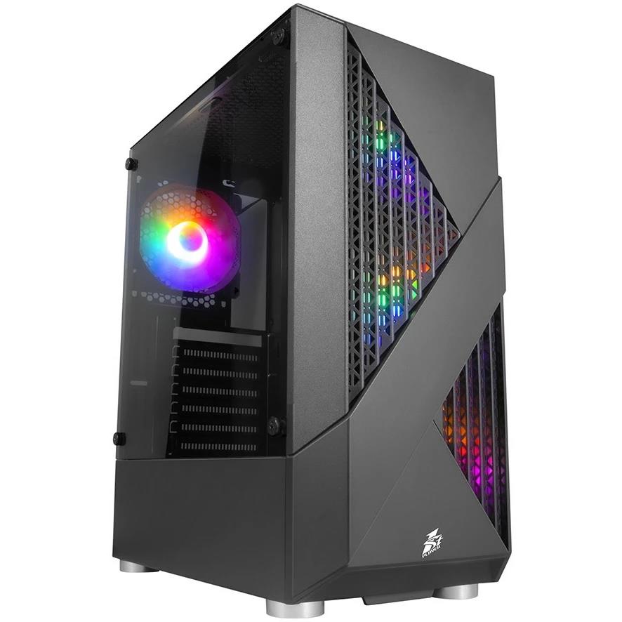 Изображение Корпус 1STPLAYER FIREROSE F3-A (mATX, ATX, черный, без БП)/(F3-A-BK-4F1)