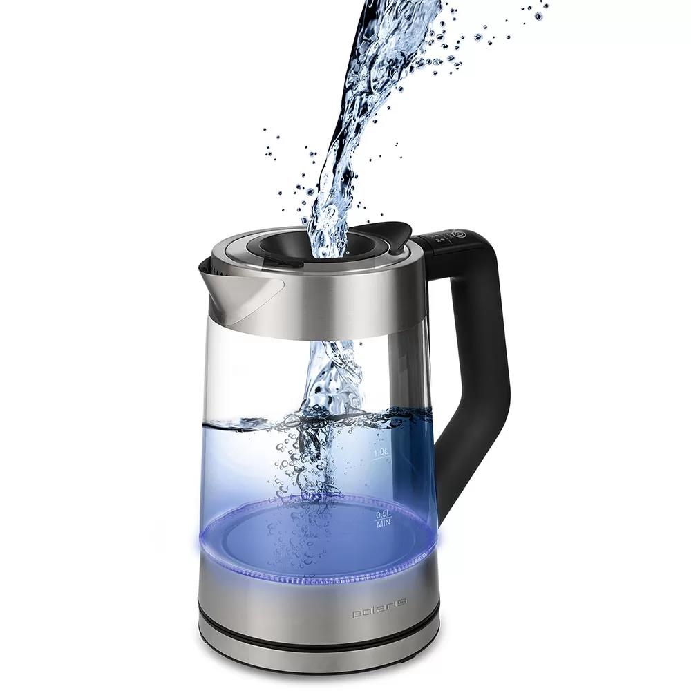 Изображение Электрический чайник Polaris PWK 1710CGLD (2200 Вт/1,7 л /стекло/сталь)