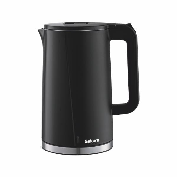 Изображение Электрический чайник Sakura SA-2174BK (2200 Вт/1,7 л /пластик, нержавеющая сталь/черный)